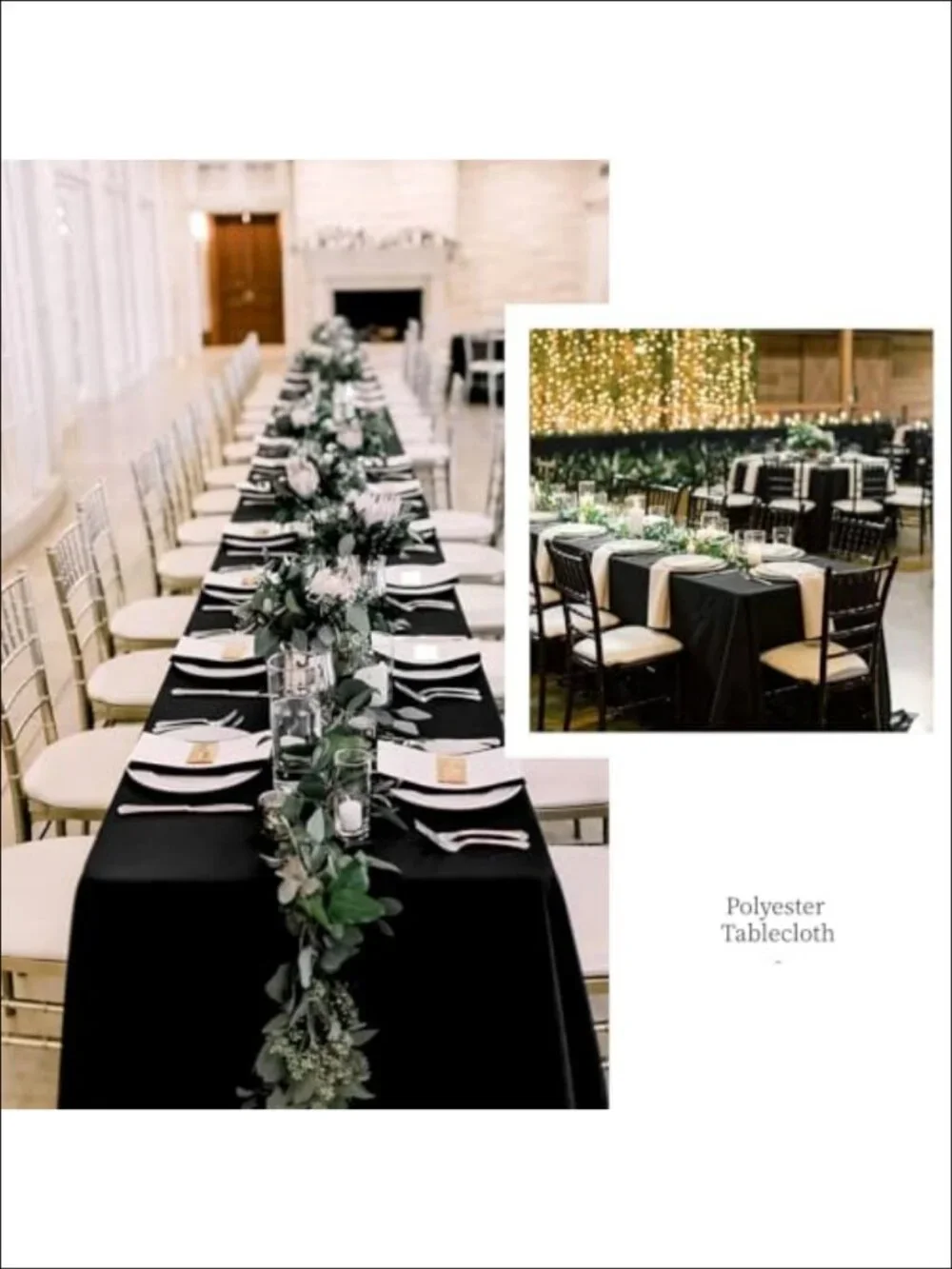 Waterproof Polyester Tablecloths 60 x 102 Rectangular Dining Party